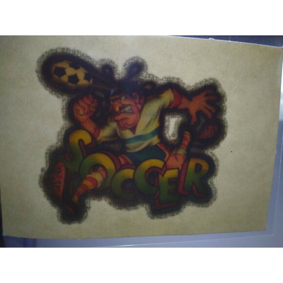 Soccer Screamin Gleamin Glitter Iron-On Decal Donruss Retro Vintage Original #2 - Picture 3 of 3